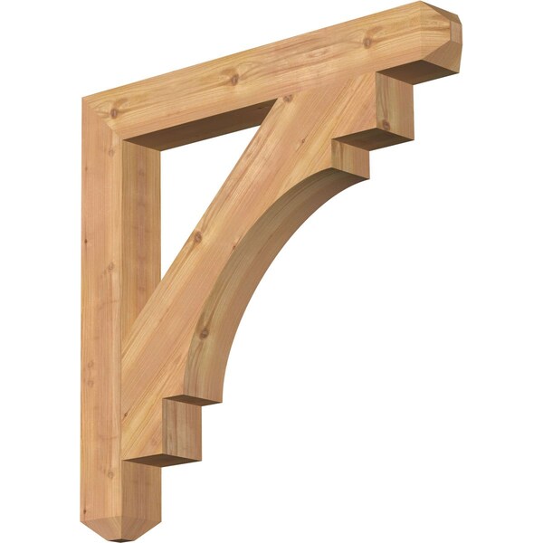 Ekena Millwork Merced Craftsman Smooth Bracket, Western Red Cedar, 3 1/2"W x 28"D x 28"H BKT04X28X28MRC04SWR - main
